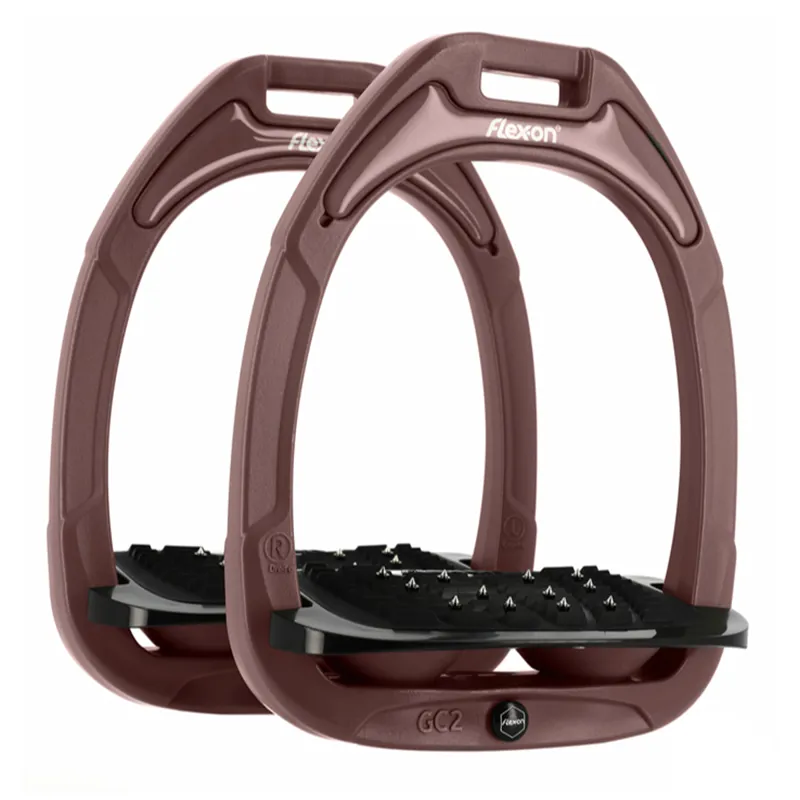 Flex-On Green Composite Stirrups - Inclined Ultra Grip - Chocolate/Black - Limited Edition